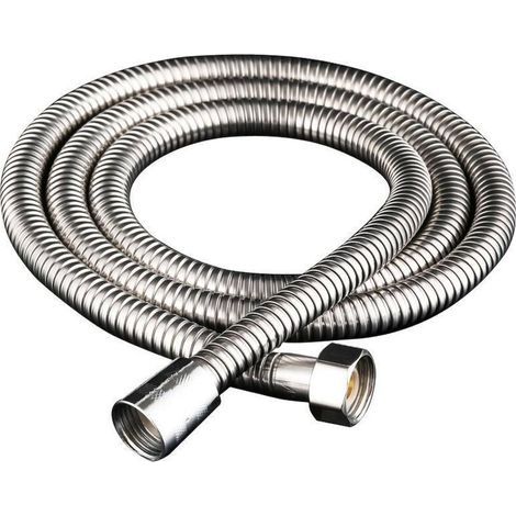 Tubo flessibile di ricambio extra lungo per doccia (200 cm) in acciaio inox con guarnizione integrata – prolunga compatibile con tutti i soffioni doccia, per uso privato e commerciale. (1/4)