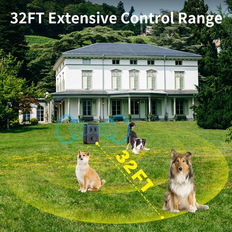 Decdeal Répulsif à ultrasons pour chiens, dispositif anti-aboiements, rechargeable, portable, multifonctionnel, anti-bruit, anti-aboiements, pour l'intérieur et l'extérieur (1/5)