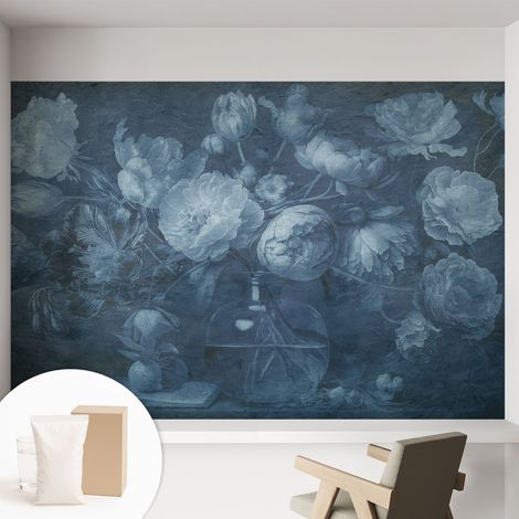 Tapete Vliestapete mit Kleber - Wanddekoration Wohnzimmer - Tapete Schlafzimmer Blumenarrangement 152x104 cm
