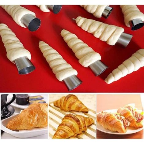 16 Pièces Moules Crème à Pâtisserie en Acier Inoxydable Cônes Droit - Grande Taille Cornets à la Crème Conique Spirale (1/4)