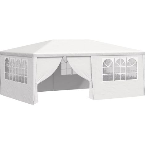 Tente de réception et parois latérales 4x6 m Blanc 90 g/m² (1/5)
