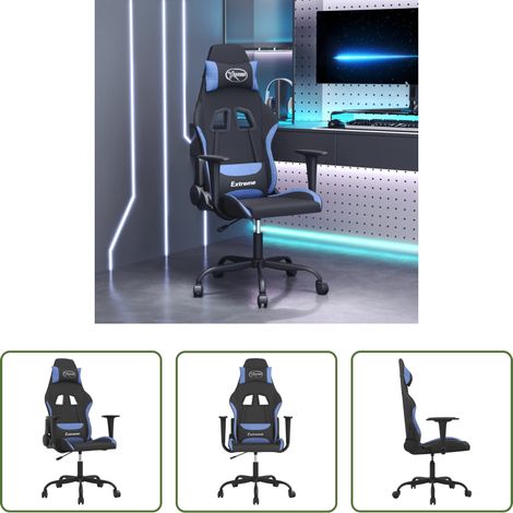 Gamingstuhl Stoff - Gaming-Stuhl Schwarz und Blau Stoff (1/5)