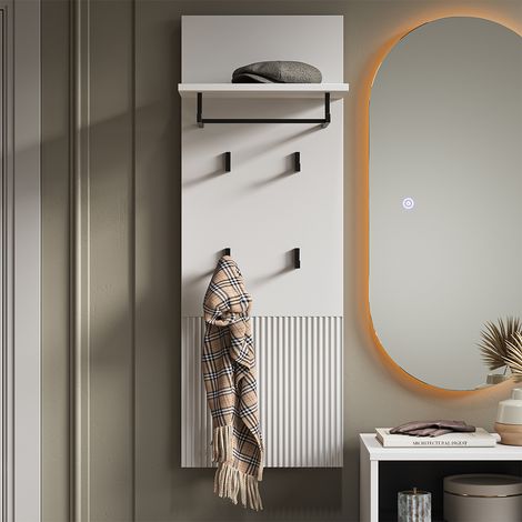 Wandgarderobe Eliza, Weiß, 43 x 120 cm, Vicco