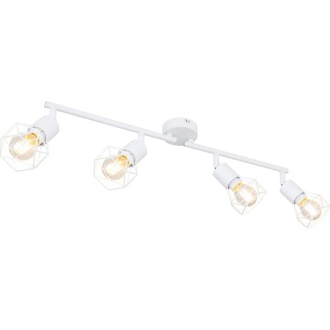 Barre de spots de plafond blanche 4x E14