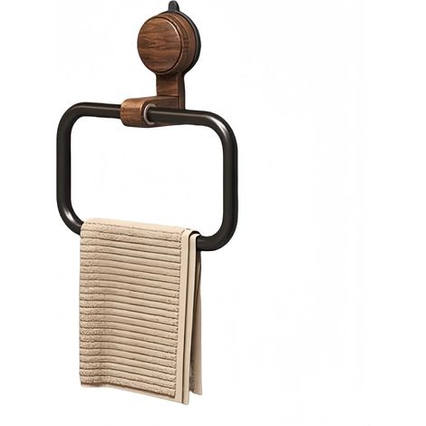 Handtuchhalter fürs Badezimmer, quadratische Handtuchstange mit Saugnapf, Handtuchhalter ohne Bohren für die Küche, rechteckiger Handtuchring für Zuhause oder Hotel