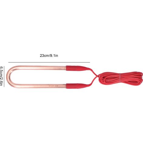 Tube chauffant électrique en laiton 220 V, anti-explosion, en forme de U, avec câble de 45,3 pouces (1 kW, 23 x 6,5 x 1 cm / 9,1 x 2,6 x 0,4 pouces) (1/5)
