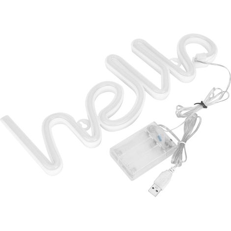 LED-Neon-Wandschild „Hallo“ – Flexibles PVC-Licht – 34 cm – Batterie-/USB-Anschluss (1/5)