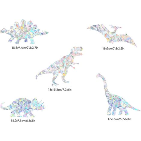 Lot de 6 autocollants anti-collision pour fenêtres, attrape-soleil arc-en-ciel, motif oiseaux (1/5)