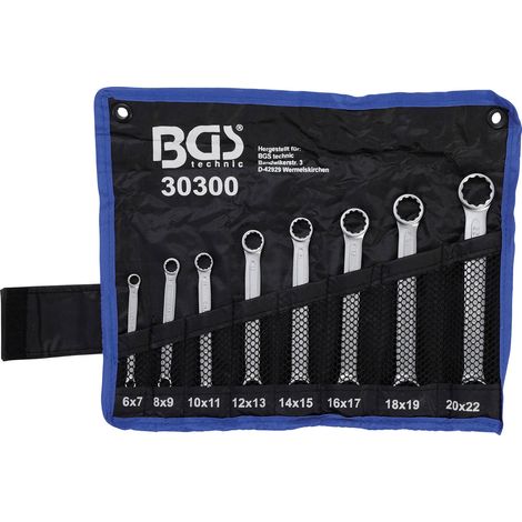 BGS Doppel-Ringschlüssel-Satz extra flach SW 6-22 mm 8tlg. - 30300