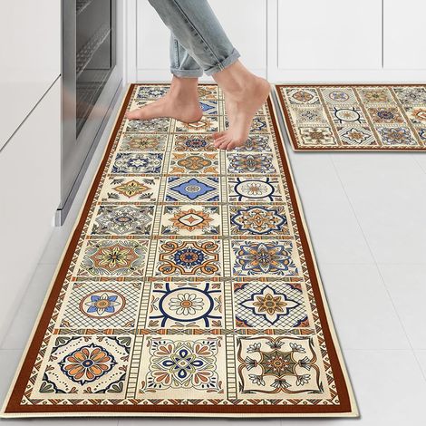 Lot de 2 Tapis de Cuisine antidérapants et lavables,43x75+43x150cm (1/5)
