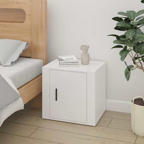 Table de chevet-Table de nuit Blanc brillant 50x39x47 cm 912007 (1/5)