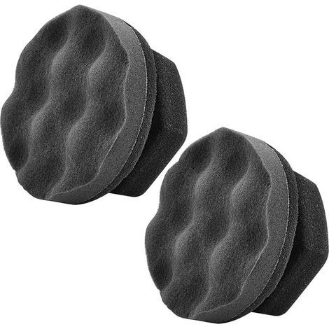 Lot de 2 grands tampons applicateurs de brillance pour pneus, durables et réutilisables, à prise hexagonale, pour appliquer la brillance des pneus (1/4)