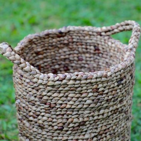 Panier de Rangement en Jacinthe d'Eau - Panier à Linge et Cache-Pot avec Poignées - PANGIVO (1/4)