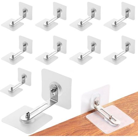 20 pares de dispositivos antivuelco，dispositivo antivuelco，anclaje para muebles，no requiere perforación，soporte antivuelco para cambiador (1/5)