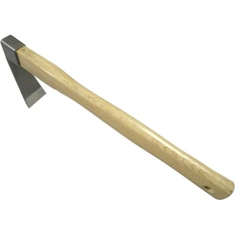 1 Houe, Lame en acier inoxydable, Manche en bois ergonomique, Outil de bêchage, Pour jardinage et désherbage (1/5)