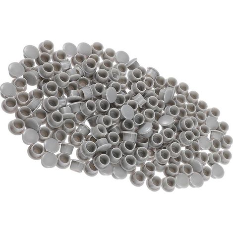 Cache-vis en plastique gris trous ronds de 10 mm lot 300 bouchons vis (1/5)