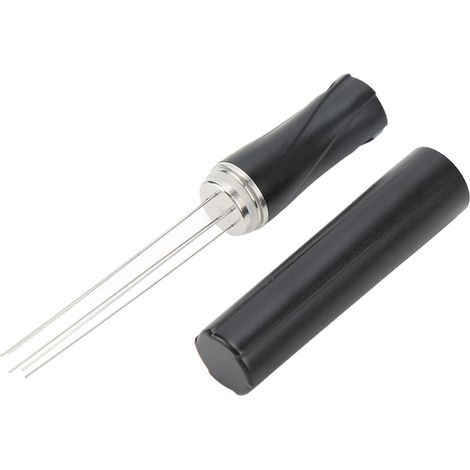Aiguille à café professionnelle en acier inoxydable 304 avec couvercle pour une distribution optimale du café moulu (noir) (1/5)