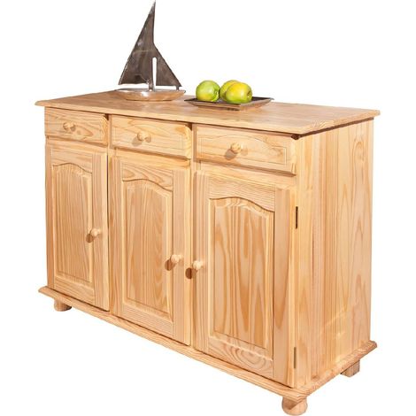 Dmora - Credenza Drodger, Buffet da soggiorno, Madia da salotto, Dispensa da cucina, 130x43 h87 cm, Marrone