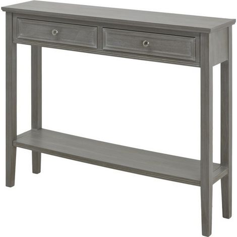 The Serene Collection Two Drawer Console Table - Wood - L26 x W110 x H86 cm - Grey