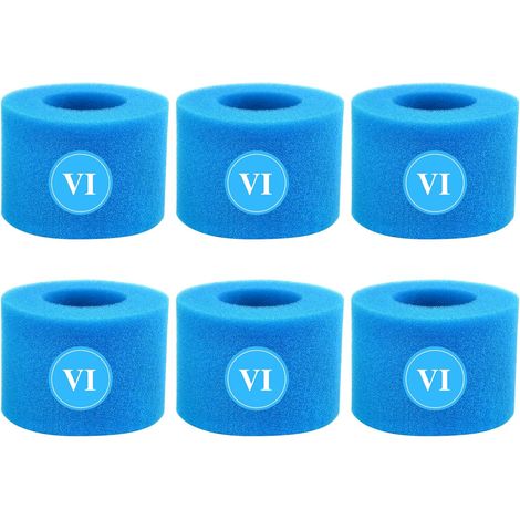 Lot de 6 éponges filtrantes type VI, filtres en mousse réutilisables et lavables pour spa, Bestway, Lay-Z-Spa, Coleman SaluSpa 90352E 58323 (1/5)