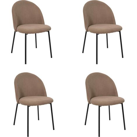 Lot de 4 Chaises Côtelées Arches "Jules" 78cm Taupe (1/5)