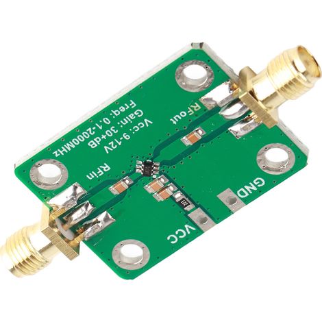Amplificateur RF Large Bande 0.1-2000MHz, Gain 30dB, Faible Bruit, Compact pour Antenne et Réception Signal (1/5)
