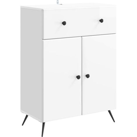 Credenza Bianco Lucido 66 x 34,5 x 90 cm Legno ingegnerizzato vidaXL