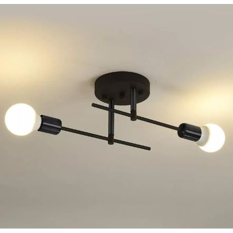Moderne skandinavische Deckenleuchte für Wohnzimmer, Schlafzimmer, Esszimmer und Küche, 2-flammig, langer Eisenarm, E27-Fassung, AC85-265V, dimmbar (1/5)