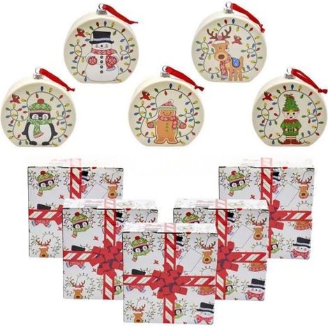 Ensemble de 5 décorations de Noël « Tentations du commerce extérieur » - Série Noël