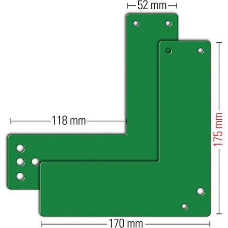 Plaque de montage 901-/ 991 470 Mont.an GLT EH barrière de porte Gauche/Droite L175xL170mm GFS
