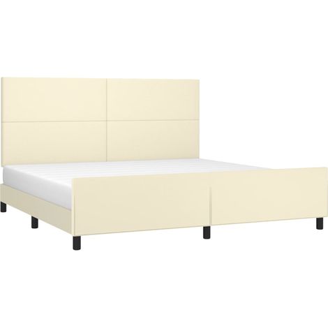 Giroletto con Testiera Crema 200x200 cm in Similpelle vidaXL (1/5)