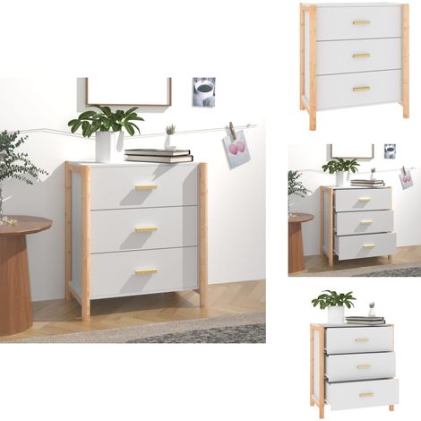 Sideboard Weiß 62x38x70 cm Holzwerkstoff - Schreibtisch - Wohnzimmer Deko - Regal - Holzmöbel - Sideboard Weiß (1/5)