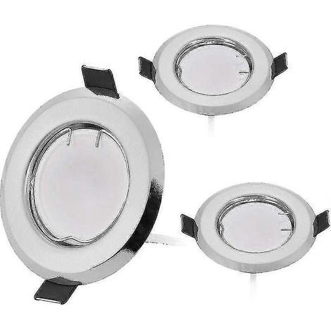Lot de 3 spots LED encastrables ultra-plats avec 3 ampoules 5 W à intensité variable, module spot 220 V, perçage 55 mm, blanc chaud 3000 K, angle de faisceau 120°. (1/5)