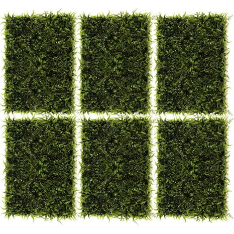 Lot de 6 Panneaux Mur Végétal Artificiel 60 x 40 cm Décoration Murale 1.4 m² - Livraison gratuite