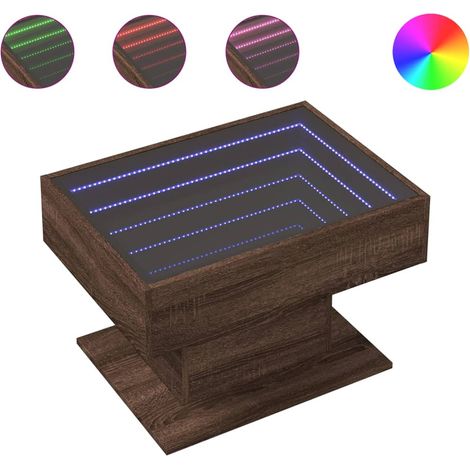 Maison Exclusive - LED-Couchtisch Braun Eichen-Optik 70x50x45 cm