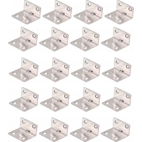 Angolo Legno Acciaio Inox 90 Gradi 20 Pezzi 4 x 3 cm (1/5)