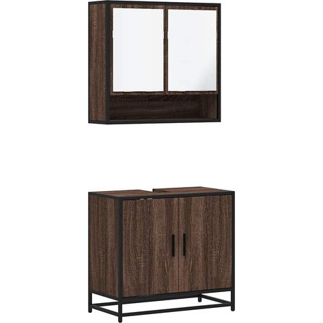 Maison Exclusive - Set Mobili da Bagno 2 pz Rovere Marrone in Legno Multistrato