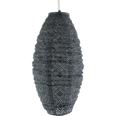 LUMIZ Lampion Solarlampe Long Oval 20 Mosaic Dark Grey dunkelgrau Ø 20 cm - Tyvek® (1/5)