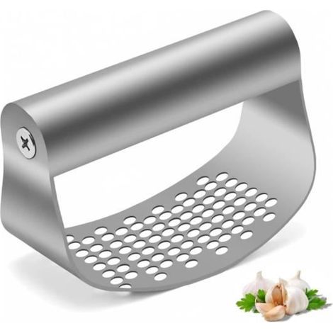 Presse Ail à Bascule Inox Ecrase Ail Manuel Hachoir Ail Coupe Ail Garlic Press (1/4)