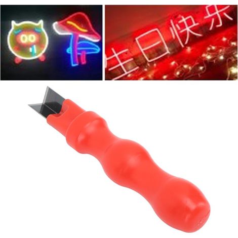 Couteau à main ciseau, couteau de coupe d'angle en acier à grande vitesse pour bande de Silicone, bande de lumière néon rouge à Angle droit (1/5)