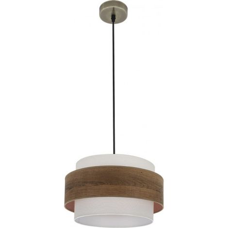 Colgante Myriam 1xe27 Cuero/madera Oscura Regx40x40 Cm