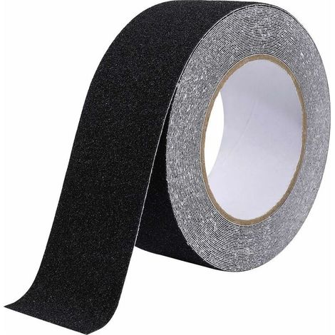 Bande Antidérapante Adhésive pour Escaliers, Friction, Abrasif pour Les Sécurité, Escabeau, Intérieur, Extérieur, Haute Traction, 5cm x 10m, Noir (1/4)