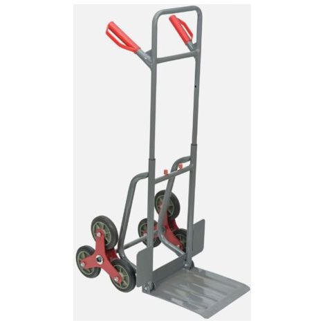 [JAMAIS UTILISÉ] – Chariot diable pliable 150 kg – 6 roues – Bavette rabattable et plateforme réglable – Pour escaliers et espaces confinés