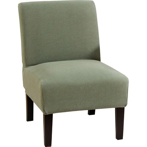 Armless chair covers, stretchable and removable, furniture protectors, stretchable, washable chair covers for home or hotel use (green, knit) (1/5)