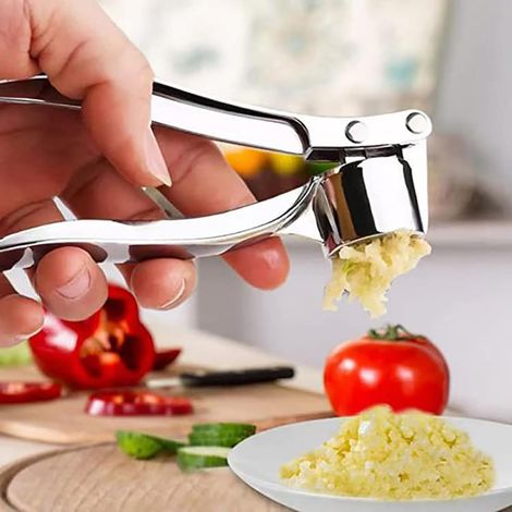 Prensa de ajos de alta eficiencia con púas, picadora de ajos robusta, fácil de usar y limpiar, resistente a la corrosión y apta para lavavajillas, molinillo de jengibre. (1/5)