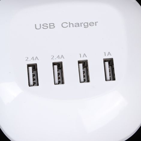 Chargeur USB 4 ports pour la maison et le bureau, chargeur universel intelligent pour téléphone portable, 2,4 A, 100-240 V, prise européenne (1/5)