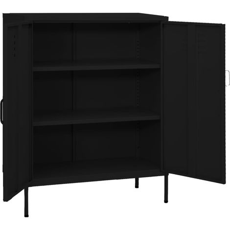 INLIFE Armoire de rangement Noir 80x35x101,5 cm Acier (1/5)