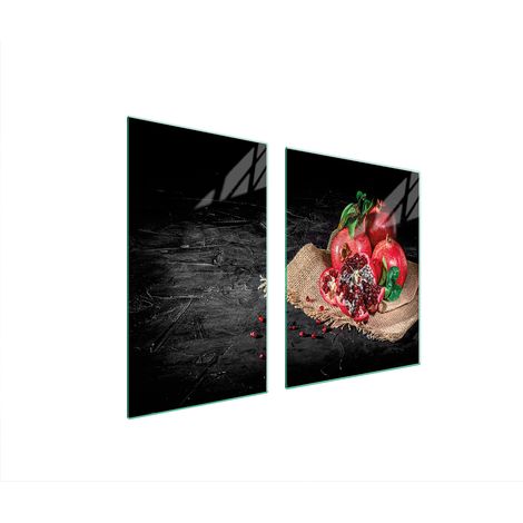 Assiette en verre et planche à découper 100x52 bleu marine (1/5)