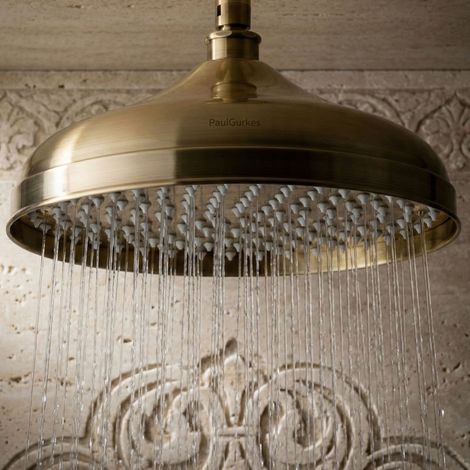 Douche Plafonnier Retro 30cm en Laiton Bronze (1/3)