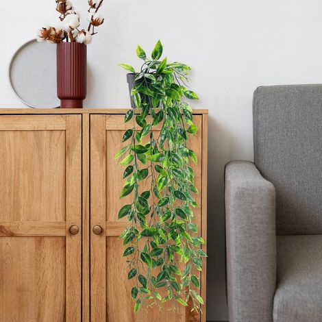 Plante artificielle Der Rose, plante suspendue, fausse plante suspendue, décoration murale pour salon, décoration d'étagère, décoration esthétique de chambre (1/4)